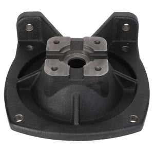 A black metal mounting bracket with four bolt holes and a circular central opening, branded as AGCO | FLANGE - AG131487, currently has no product description information available.