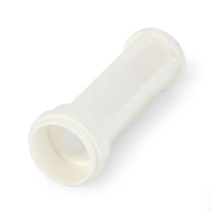 The AGCO Strainer - 1851654M1 is a small, cylindrical white plastic mesh filter with open ends on both sides, used in various fluid filtration applications for Massey Ferguson models.