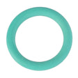 An AGCO O-ring, model Ø 12,3 X 2,4 Mm - X548833602000, in teal rubber renowned for its genuine sealing properties sits on a white background.