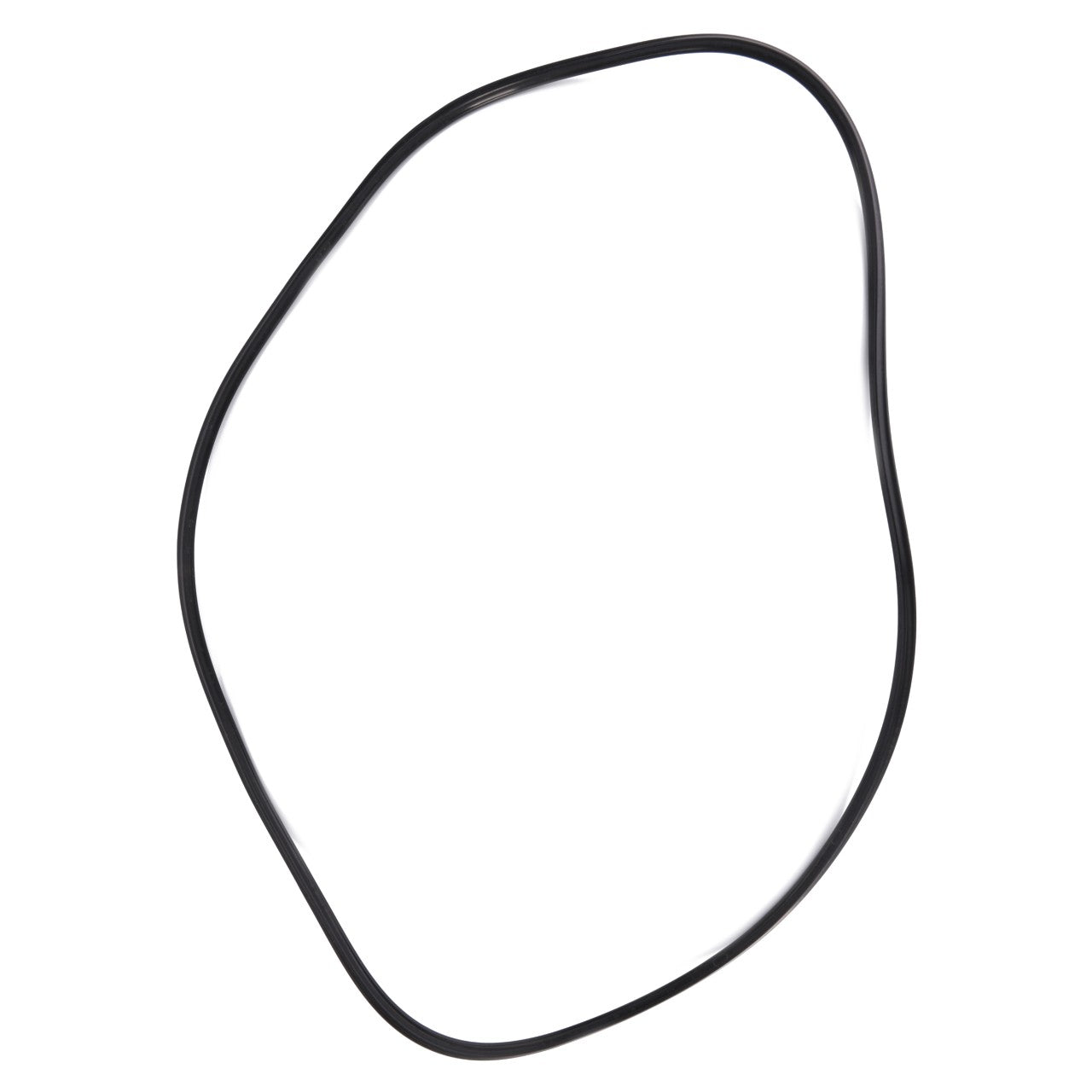 A black, irregularly shaped rubber band is laid out in an oval-like form, resembling the AGCO piston gasket—model 3790323M1—found in certain Valtra models.