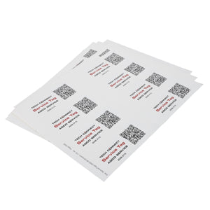 Four sheets of AGCO | Service Label Set - Acp0508770 asset tags with QR codes are arranged on a white background. No current product description available.