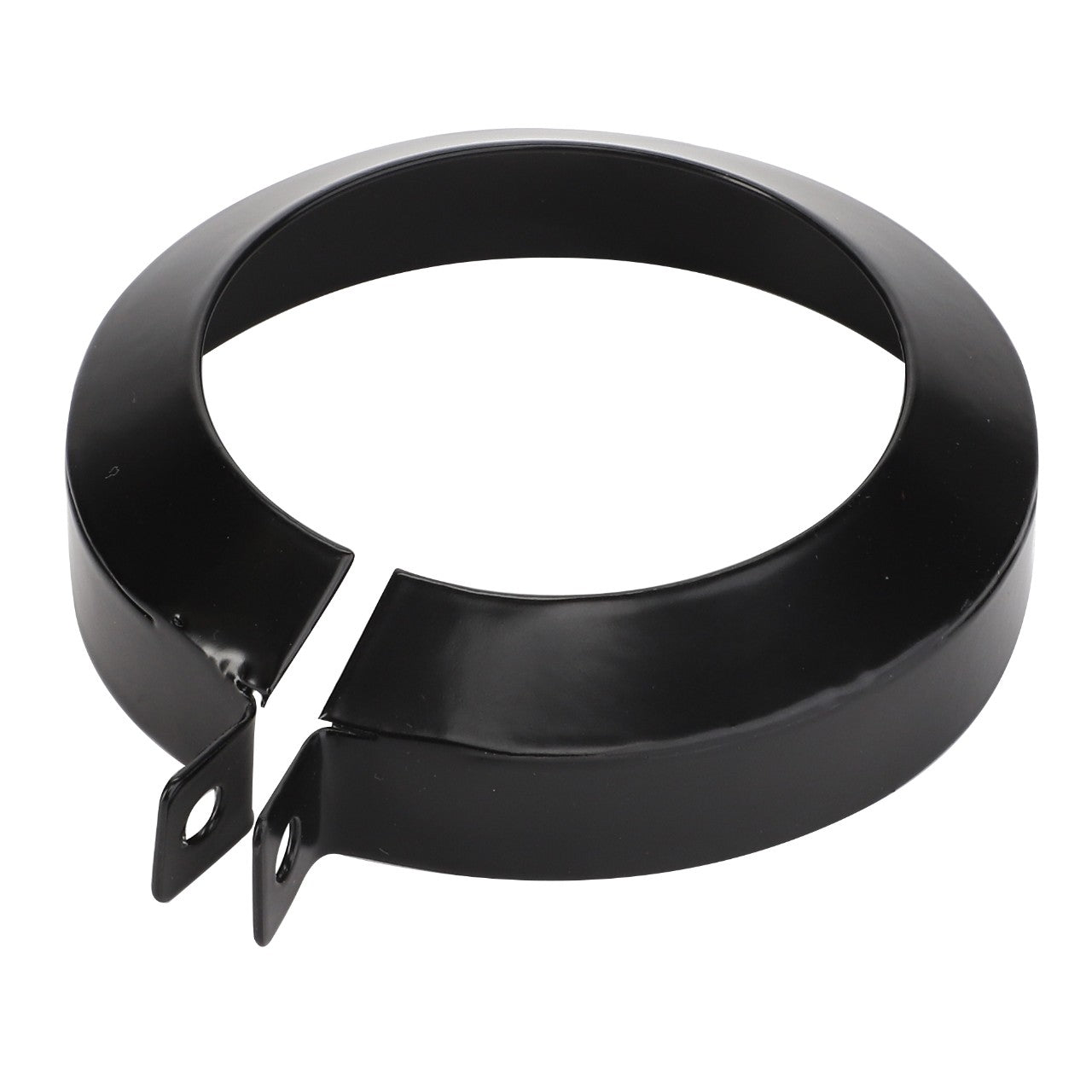 A black metal circular clamp with a small gap and mounting tabs, named AGCO | Protection - Acp0327800 by the brand AGCO. No current product description is available.