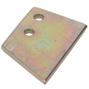 AGCO | Twine Knife Base - 700102136 by AGCO: a square metal plate featuring two round holes near one edge, compatible with various Valtra Models.