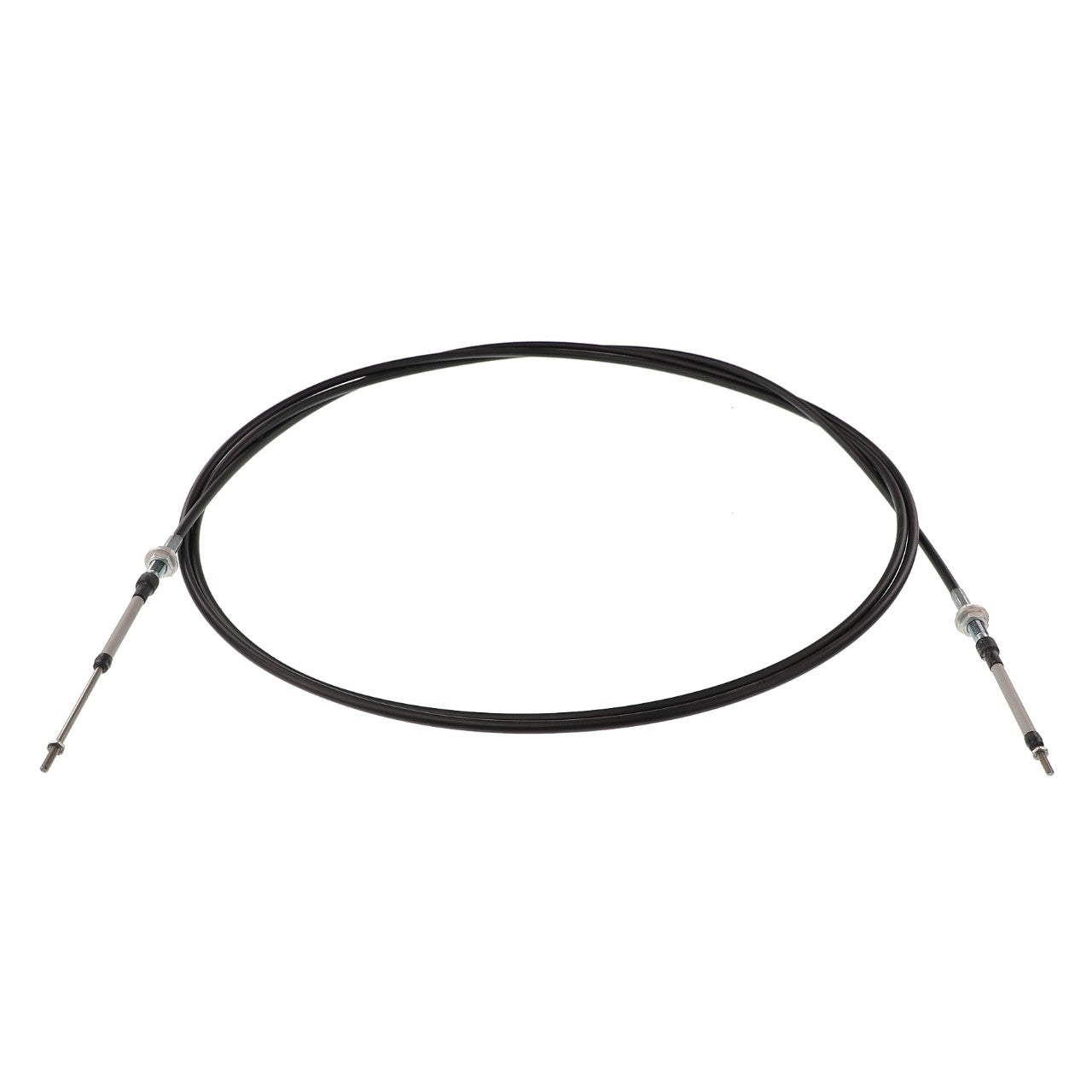 The AGCO | CABLE - 112732W1 by AGCO, featuring metal connectors on both ends and arranged in a circular shape, promises durability. If you have questions before ordering, our support team is ready to assist you.