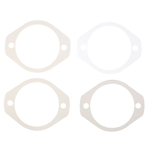 AGCO's Gasket - Acp0360620, from the renowned AGCO brand, is a set featuring four flat, white gaskets with two holes each, arranged in a grid pattern against a clean white background.