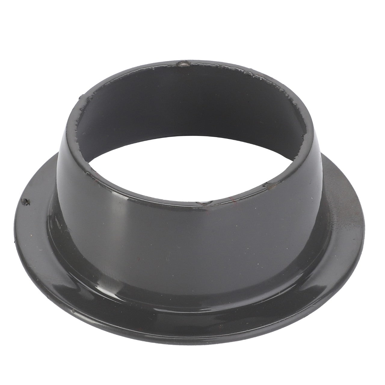 A black, cylindrical metal flange named AGCO CONE - D28580300 with a wide base and an open center hole. No additional product description information available.