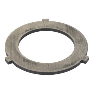 The AGCO DISC - 0.008.0324.0 is a metallic circular ring featuring three small rectangular tabs along its outer edge, likely designed as a component for machinery or mechanical assembly. No current product description available from AGCO.