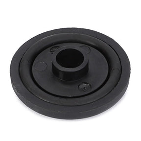 A black plastic circular component named "AGCO | Seal - 4276445M1" with a central hole and a slightly raised inner ring, compatible with Massey Ferguson Models and featuring Fendt Fitment Information.