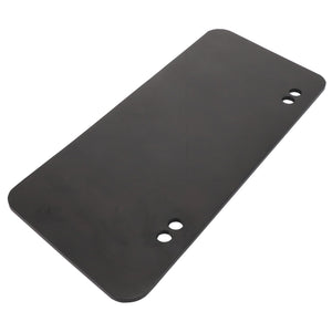 The AGCO | Bib - Acw0131330 from AGCO is a rectangular black rubber mat featuring rounded corners and two pairs of circular holes near each end. No current product description is available for this product.