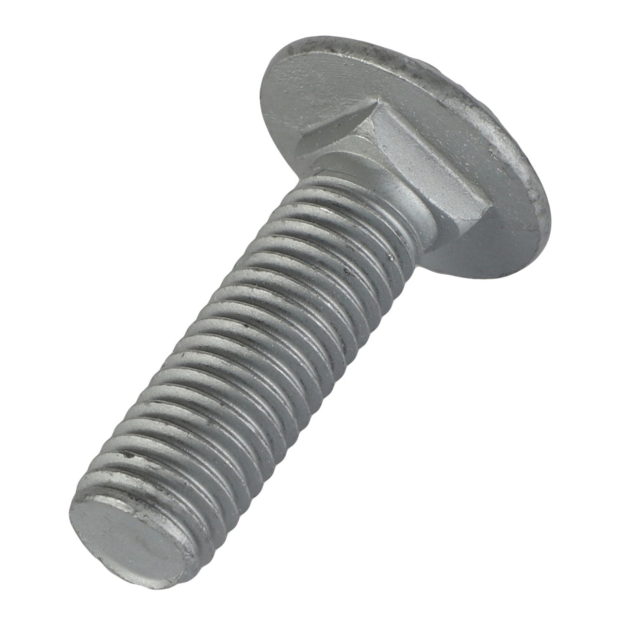 A close-up view of the AGCO | Round Head Square Neck Carriage Bolt - Acw1059460, featuring threading along the shaft and a flat, slightly domed head.