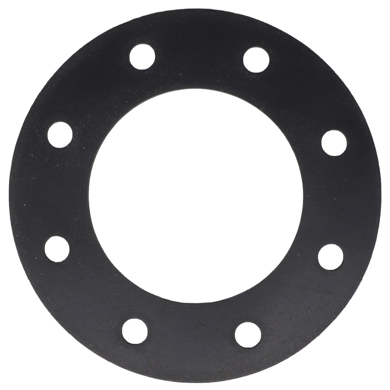 The AGCO GASKET - AG261162, a black metal circular flange with eight evenly spaced holes around the perimeter, is on offer; however, no current product description information is available.