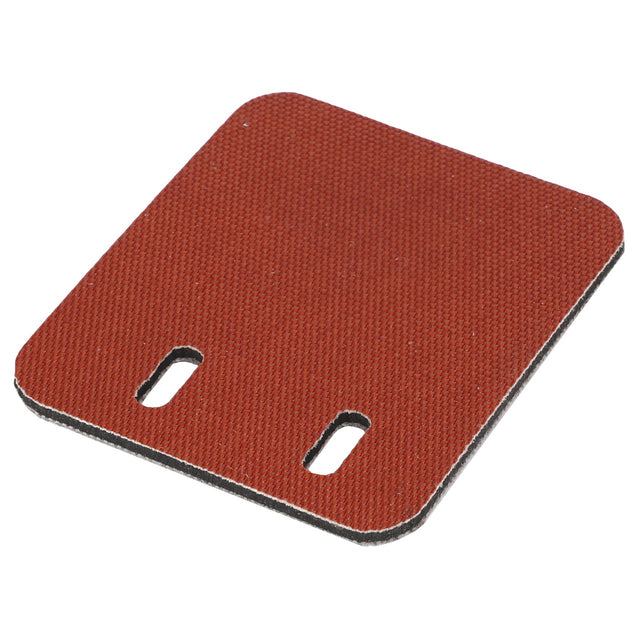 The AGCO Inner Seal - Acx2545980 is a rectangular red sandpaper featuring two elongated holes near one edge, making it perfect for various sanding tasks. This product's distinctive design and functionality make it an excellent choice for both DIY enthusiasts and professionals.