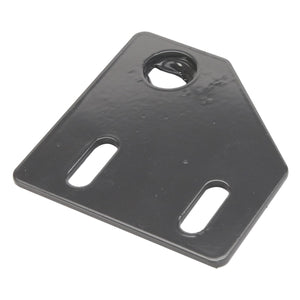 The AGCO | Bracket - Acw1741910 is a black metal plate featuring a circular hole near the top and two elongated vertical slots positioned below it.