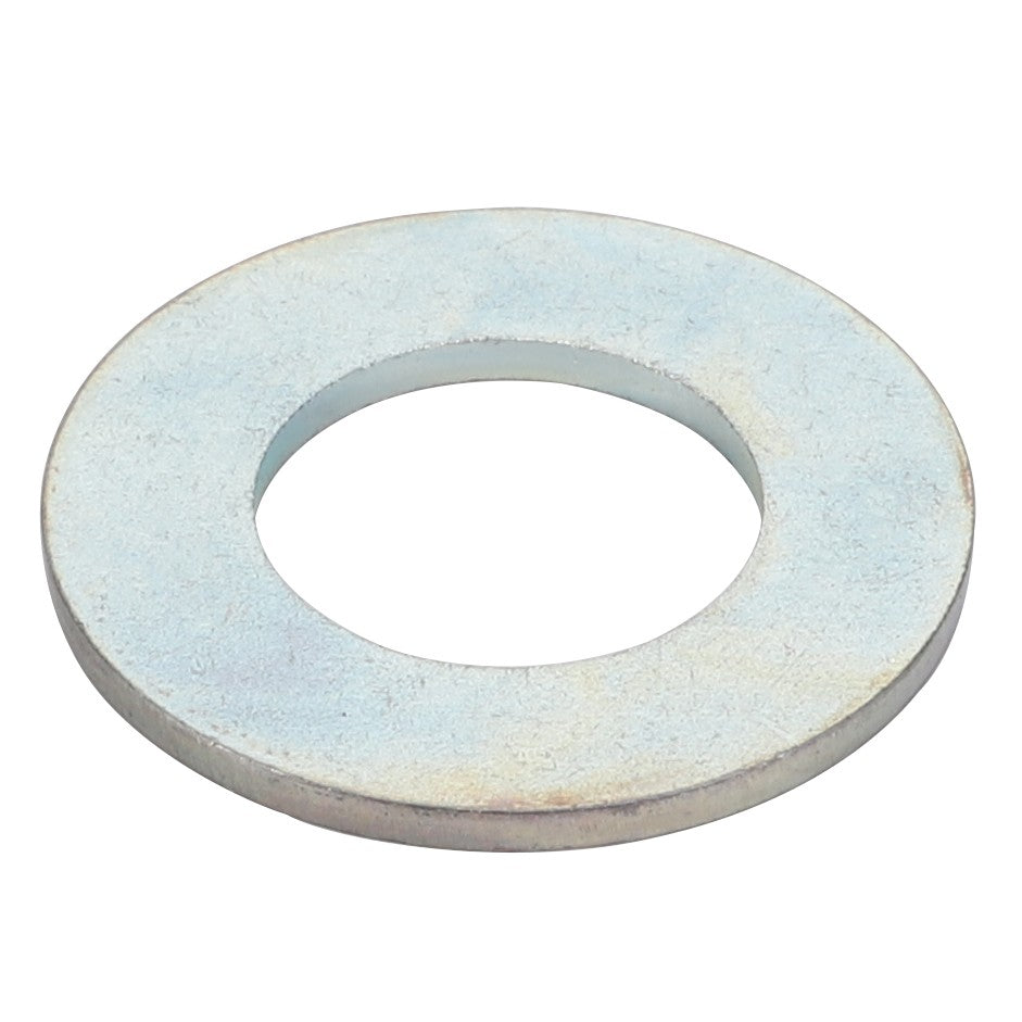 The AGCO | SPACER - D20400537, a robust metallic washer featuring a circular shape and central hole, is typically used to effectively distribute the load of a threaded fastener.