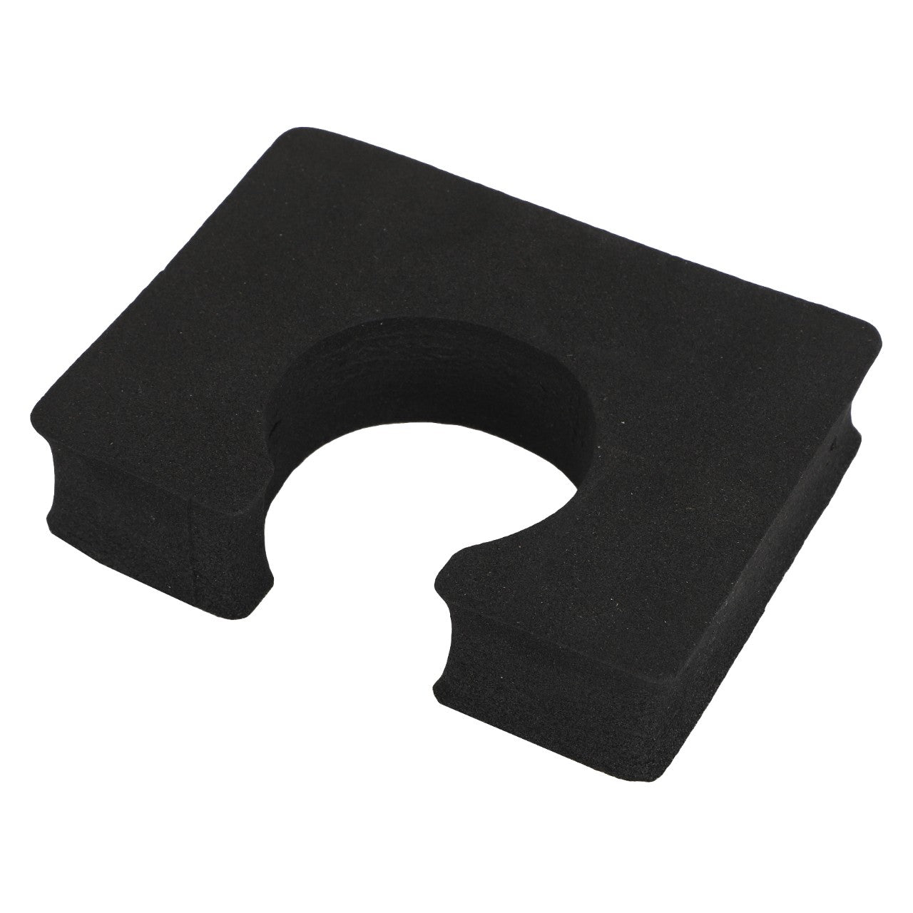 A sleek black rectangular foam pad from AGCO featuring a perfectly circular cut-out in the center, named the Foam Seal - Acw0702630.