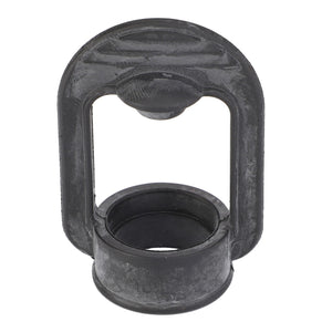 A black plastic cap lifter with a circular top and bottom, designed to open pressurized bottles, this handy tool is essential for AGCO enthusiasts who count on the reliability of the brand's Rotating Beacon Helmet - 4349709M1.