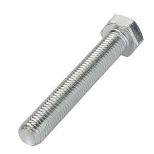 A close-up of the AGCO Hex Cap Screw - La15216221, featuring a threaded metal body, placed on a white background.