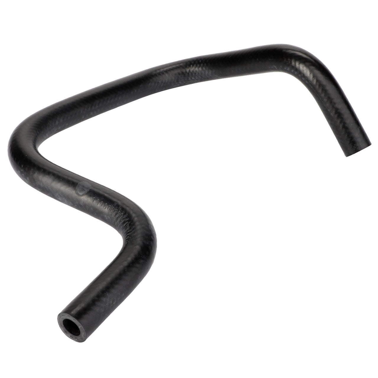 The AGCO | Hose - Acw1434500 is a black, bent rubber hose with a textured surface and open ends on both sides; no current product description information is available.