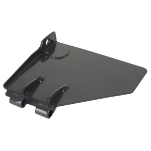 Introducing the AGCO Center Deflector, Right Hand - Acw4658260: a highly versatile metal bracket designed with three bolt holes, a robust hinge mechanism on one side, and a flat, rectangular main body for secure installations.