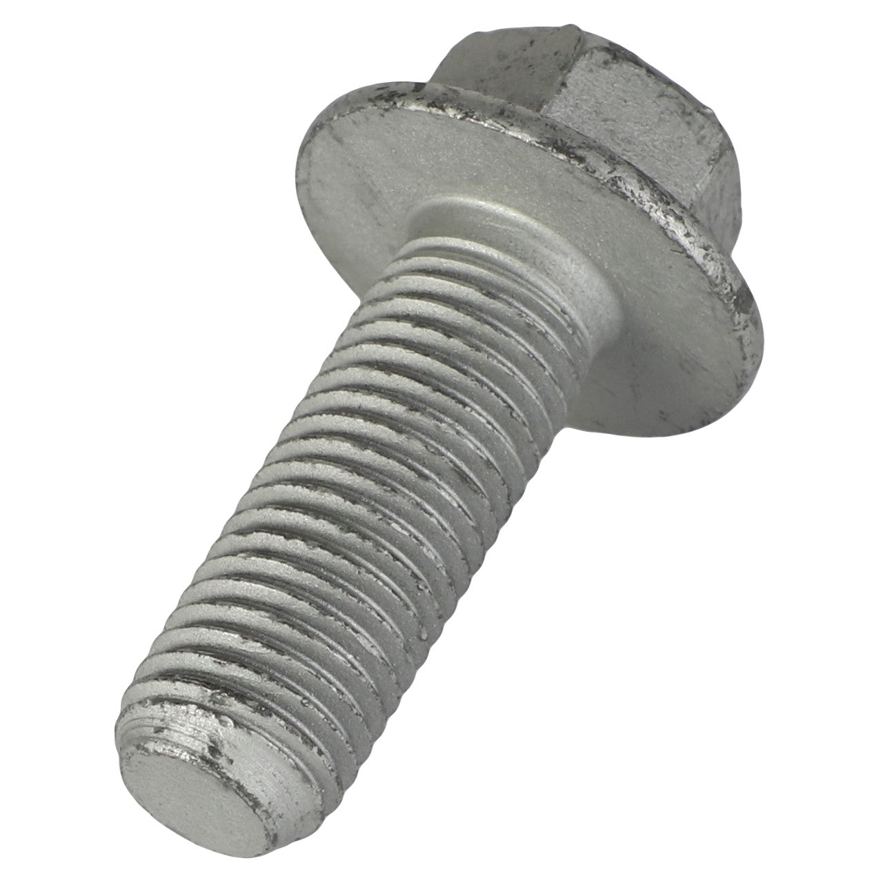 Close-up image of the AGCO Hexagon Flange Bolt - 3009237X1, featuring a metallic bolt with a hexagonal head and a threaded shaft. No current product description available.