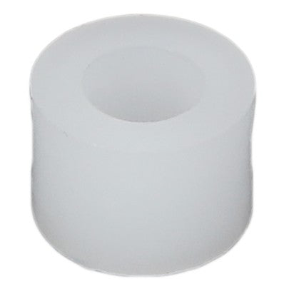 The AGCO INSERT SPACER - AG609777 by AGCO is a small, cylindrical, white plastic spacer with a central hole that showcases simplicity and functionality.