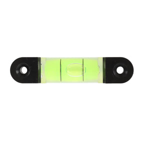 AGCO | WARNING DECAL - ACP0537680 is a small spirit level featuring a green liquid and a bubble centered between two black ends with mounting holes. There is no current information available on alternate colors or sizes.