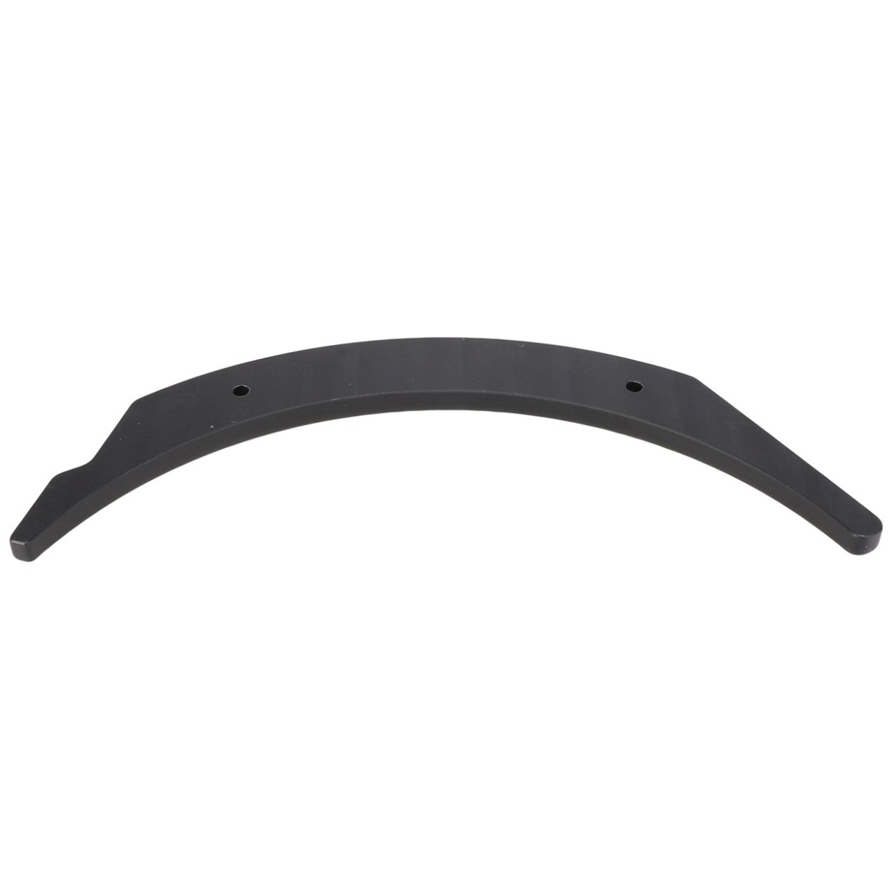 A black, curved metal bracket with two holes and pointed ends, isolated on a white background. Product Name: AGCO | Seal - Acw2042430 by AGCO. No current product description information is available.