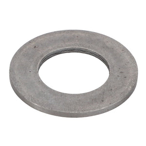 A polished silver flat metal washer with a precise central hole, known as AGCO Disc - F138314020640 by AGCO.