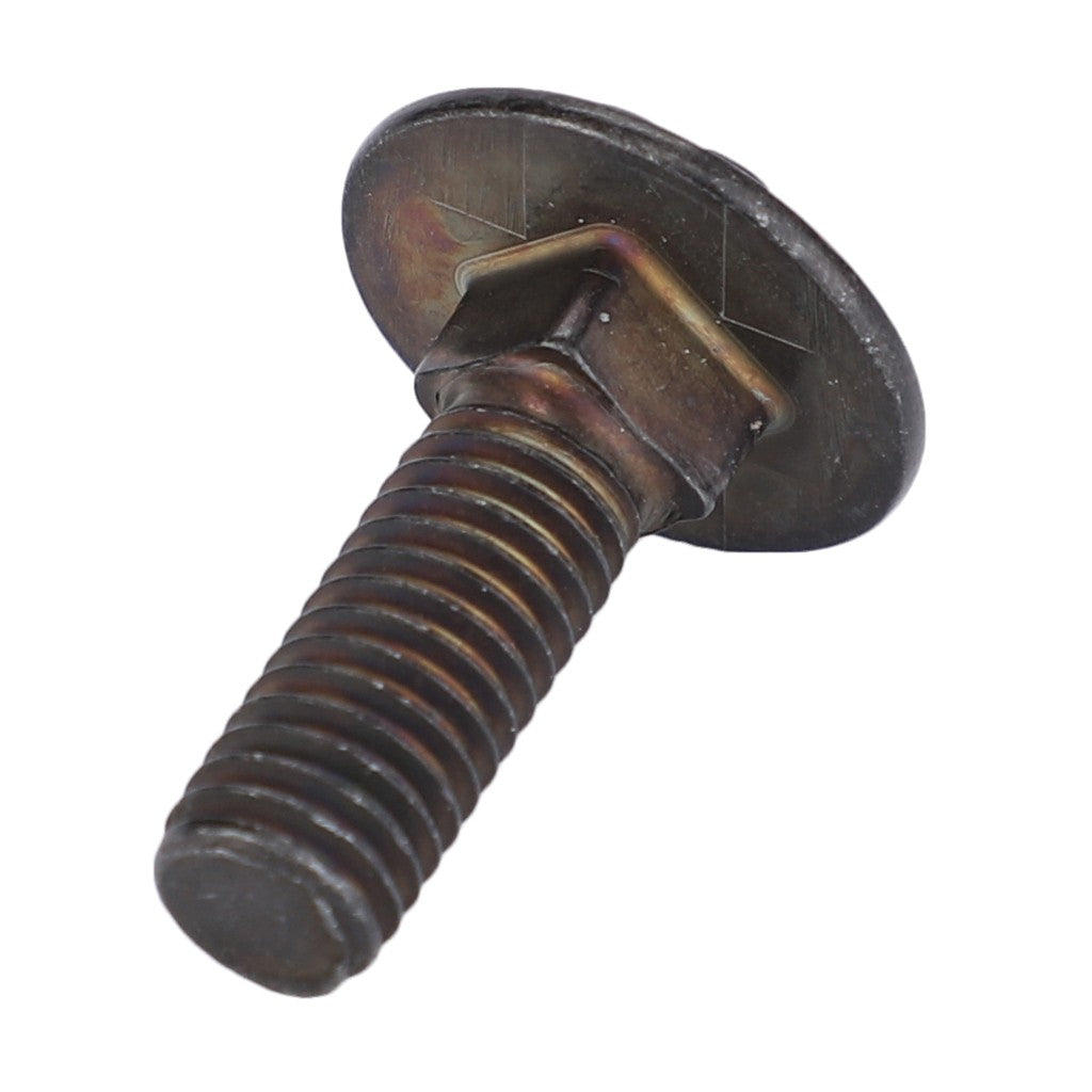 Close-up of the AGCO Round Head Square Neck Carriage Bolt - Acw1076250 with its smooth, round head and threaded shaft, reminiscent of the precision engineering found in Fendt Vario S4 tractors.