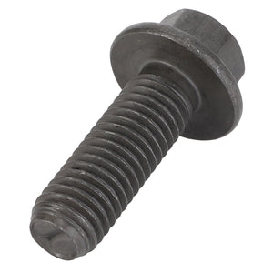 A close-up image of the AGCO Bolt - Acp0482870 shows a black hex bolt with a partially threaded shank and a flange under the hexagonal head.