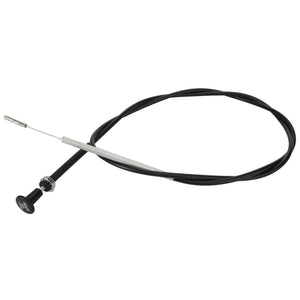 A black and silver push-pull cable, branded as AGCO and named AGCO | Cable - Acp0317030, featuring a coiled wire extending from a knob on one end. The knob has text that is not fully legible, but there are no specific details available about its exact specifications in the current product description.