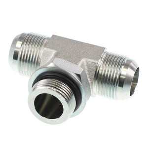 The AGCO | TEE - AG133438 is a metal T-shaped pipe fitting with three threaded ends, designed for joining three pipes together. This product is brought to you by the reputable brand, AGCO.