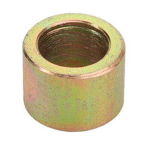 A close-up image of the AGCO | SPACER - ACY1537740, a cylindrical threaded metal spacer with a yellowish coating.