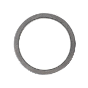 A circular metal washer, AGCO | SHIM - D41654900 from the brand AGCO, featuring a smooth, flat surface and a precisely cut central hole.