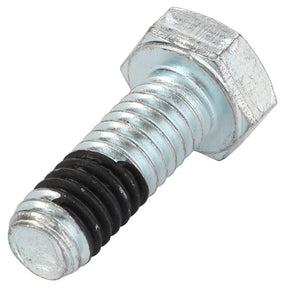 Close-up image of the AGCO | Hexagonal Head Bolt - Ag007657, featuring a metallic thread partially coated in black material, against a white background. No current product description available.