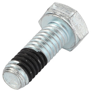 Close-up image of the AGCO | Hexagonal Head Bolt - Ag007657, featuring a metallic thread partially coated in black material, against a white background. No current product description available.