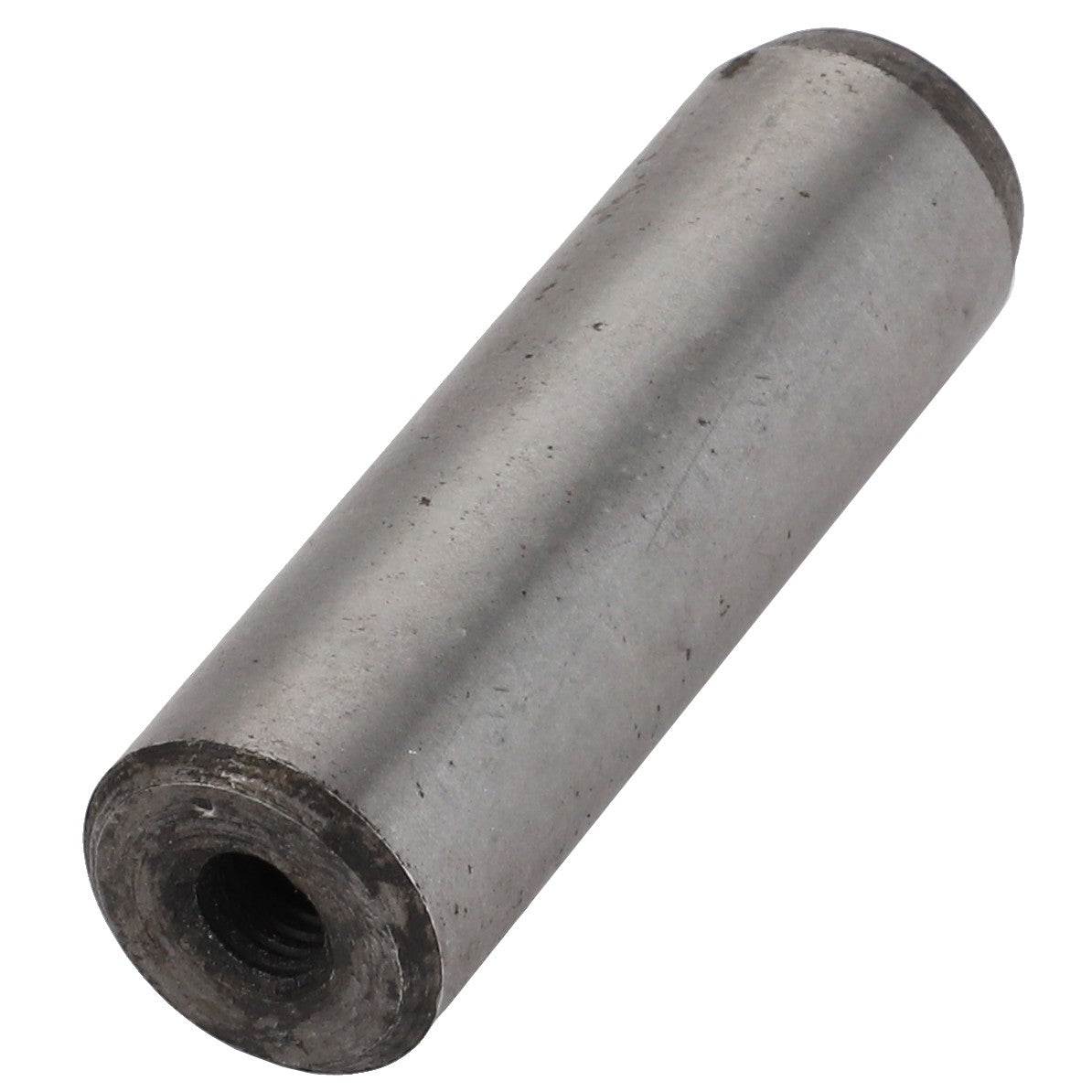 A cylindrical metal pipe with a threaded hole in one of its ends, shown on a white background. Product Name: AGCO | BOLT - D26738499 by AGCO. No current product description available.