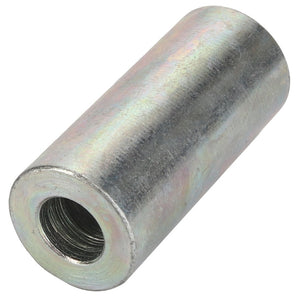 A cylindrical metal coupling nut with a threaded interior, branded as AGCO Spacer - ACW354378A. Currently, no additional product description information is available.