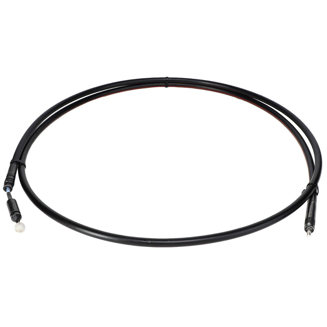 A black, circular loader control cable with connectors on both ends, designed by AGCO (Model: Al5021033) to increase the service life of your vehicle.