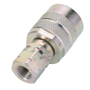 Close-up image of the AGCO COUPLING - D45138900, featuring a metal hexagonal connector with a threaded interior and a textured grip section. No current product description information is available.