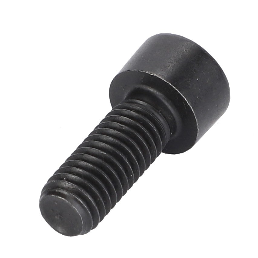 Close-up of AGCO's 27.79mm black metal socket head bolt, product code F731200100010, featuring a cylindrical head and threaded body, shown against a plain white background.