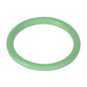 An AGCO green circular rubber O-ring, model AG518526, stands out against a white background, showcasing its simplicity and functionality.