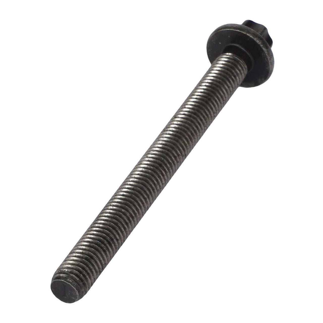 The AGCO Truss Head Screw - Acp0585480 is a threaded metal screw featuring a hexagonal head and an attached washer. No current product description available.