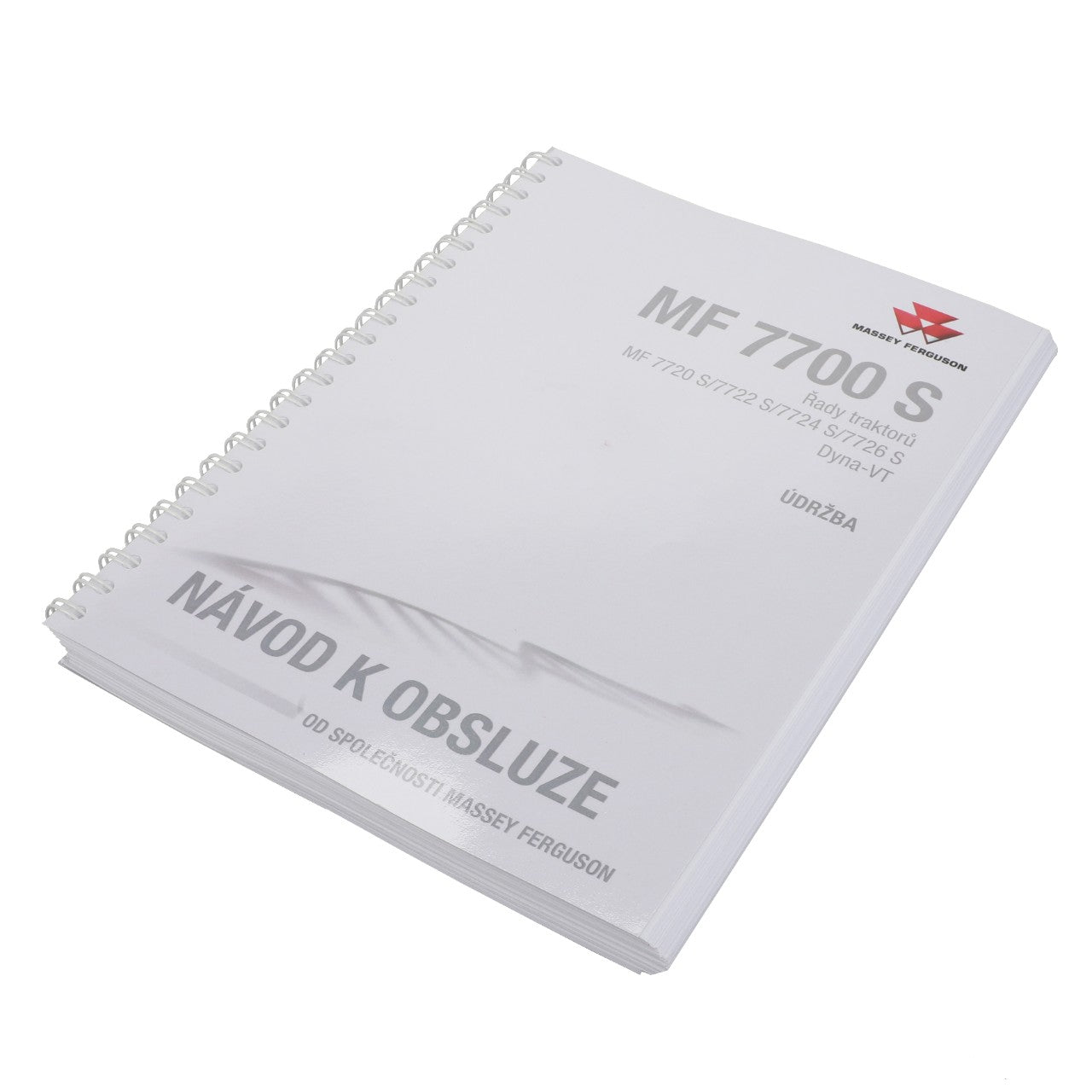 A spiral-bound operator's manual titled "AGCO | Operator's Manual - Act003393C" for the Massey Ferguson MF 7700 S series tractor, written in Czech. No current product description is available for this product.