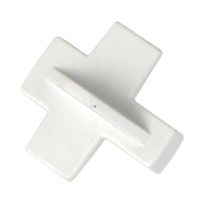 A white, three-dimensional plus-shaped object stands out against a plain white background, identified as the AGCO Plug - 4280418M2 from the AGCO brand.