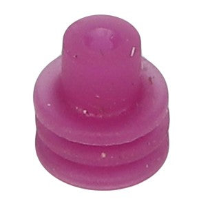 The AGCO | CABLE SEAL - AG519707 is a small, round, purple plastic object featuring ridged layers and a cylindrical protrusion on top. Brand Name: AGCO. No current product description information is available.