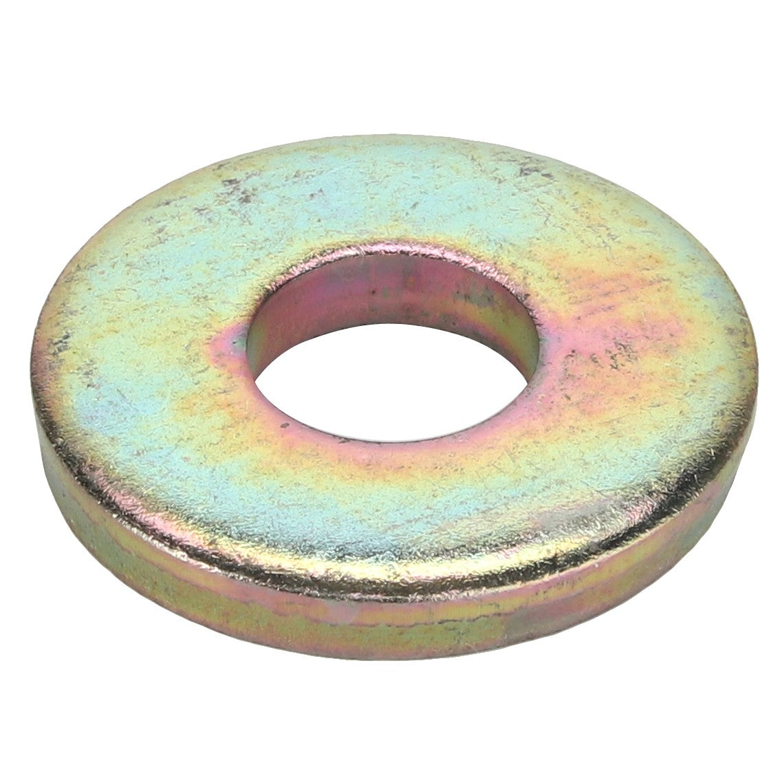 The AGCO Circlip - Acy1126600, a metallic flat washer with a central hole, features a slightly iridescent surface. No additional product description information is available at this time.