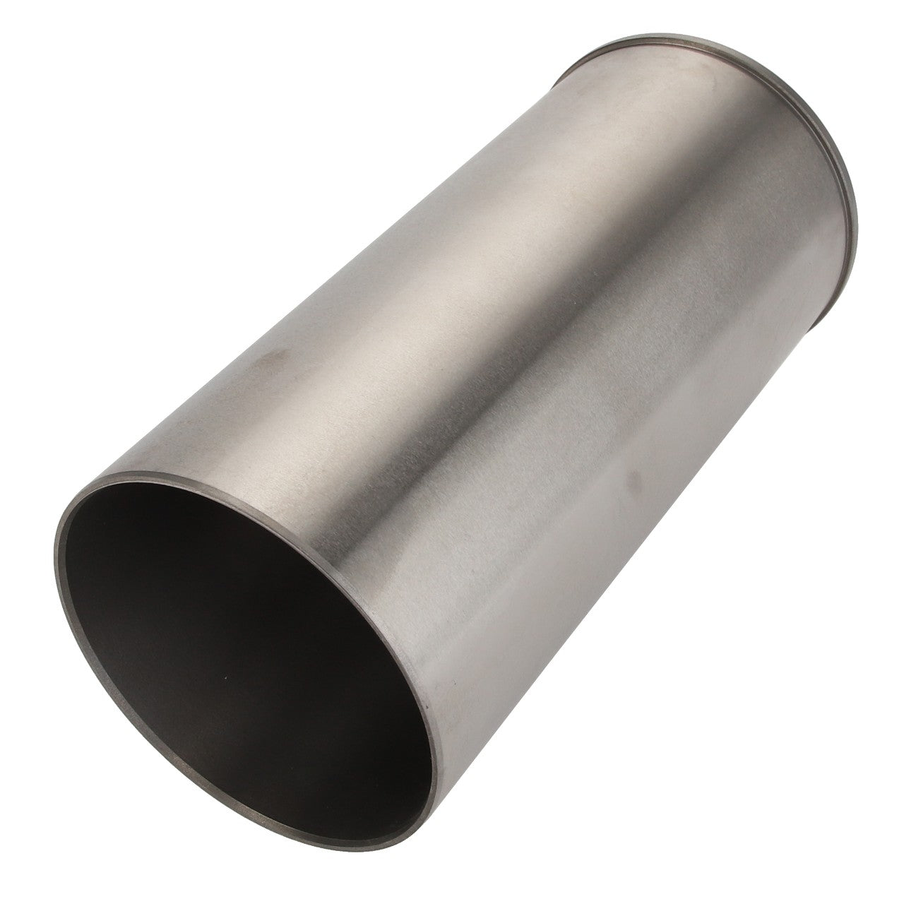 A cylindrical metal pipe, resembling the AGCO Cylinder Liner (Model: 4222129M1), lies horizontally on a white background.