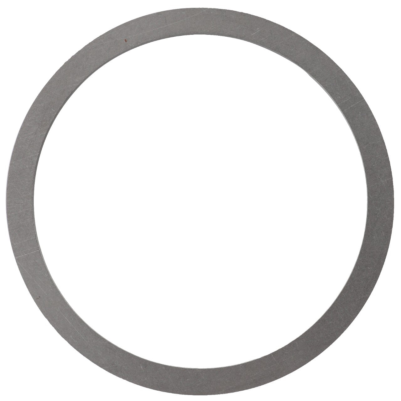 A thin, circular metal washer with a plain surface, listed as AGCO Shim - F380303020358 and currently has no product description available.