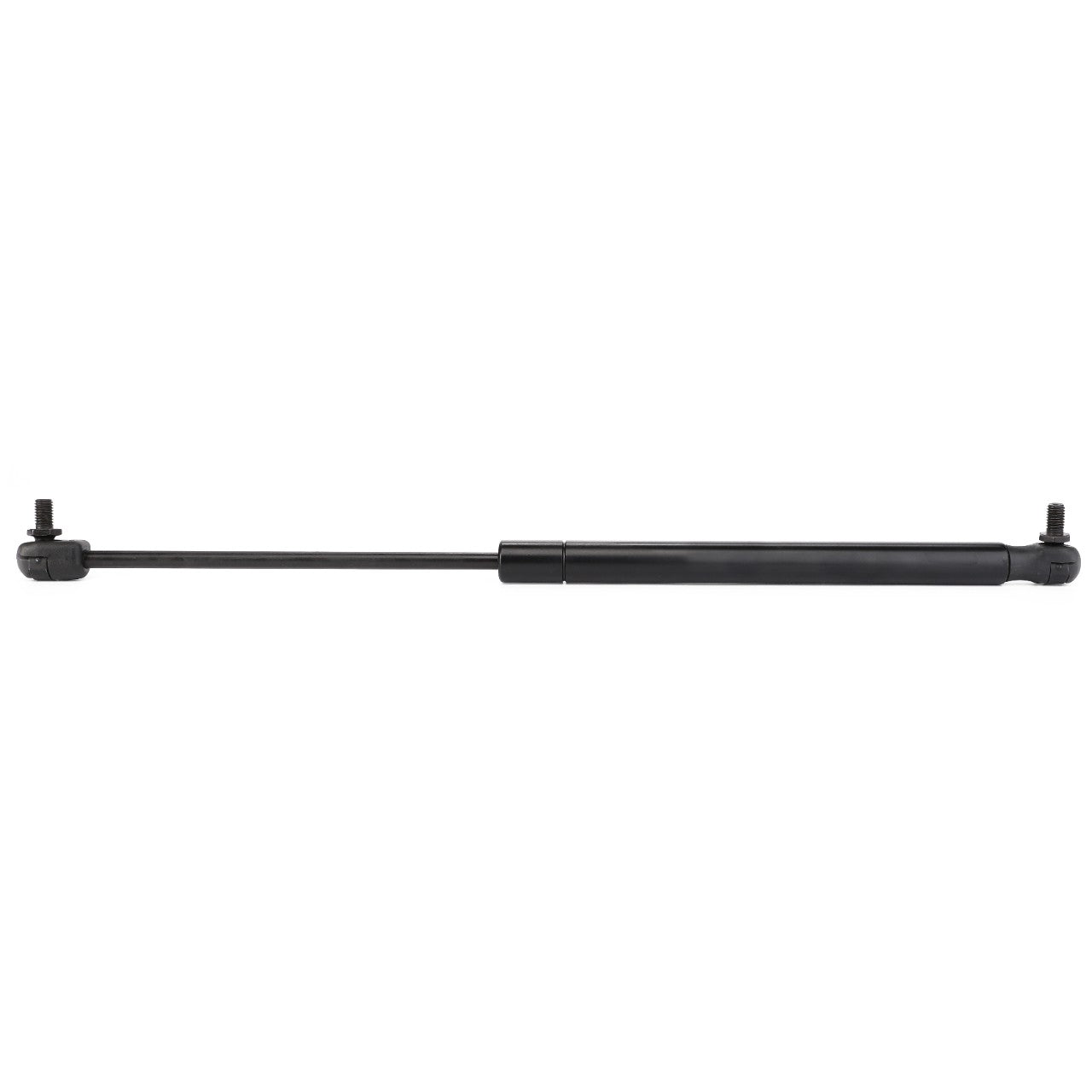 The AGCO | Gas Strut, Hood - Va387182 by AGCO is a black gas strut with connectors at both ends, designed for supporting and lifting applications, making it ideal for Fendt models.